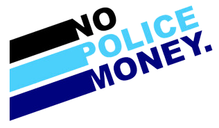 This is a logo of the No Police Money pledge on the website of Jeremy Smith who is running for Portland city council in district 4. 